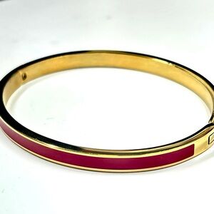 Elegant Gold and Red Bangle Bracelet